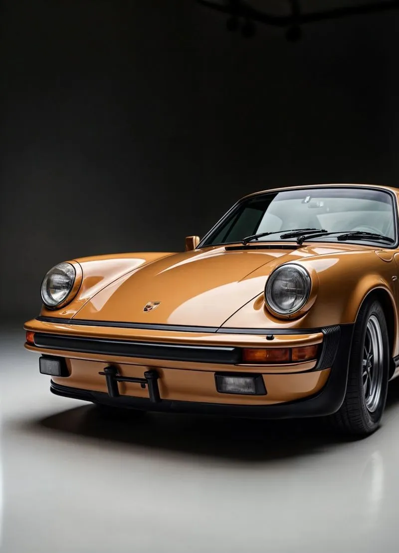 Golden Porsche Studio Shot