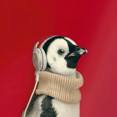  Penguin in Headphones