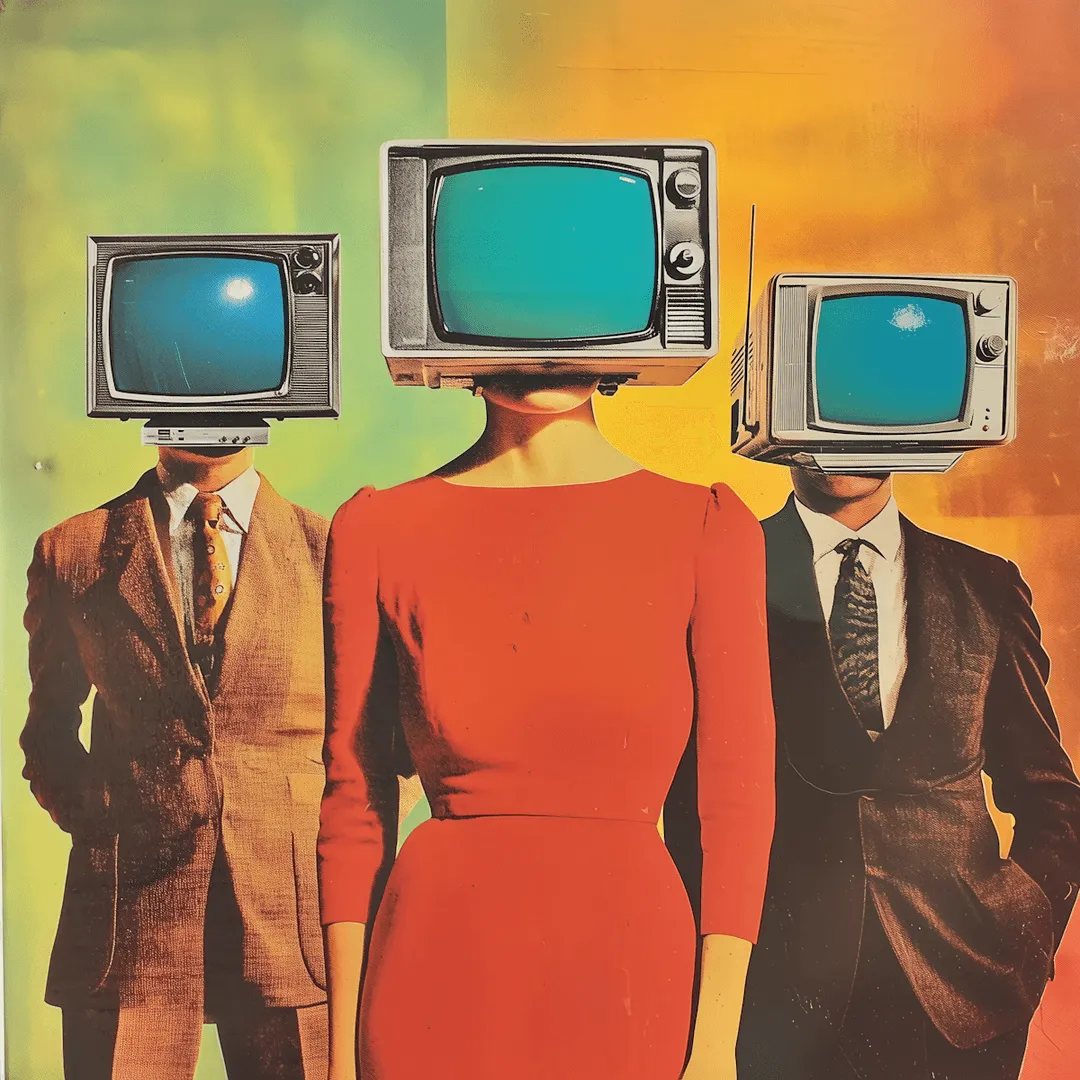  Surreal TV Head Figures