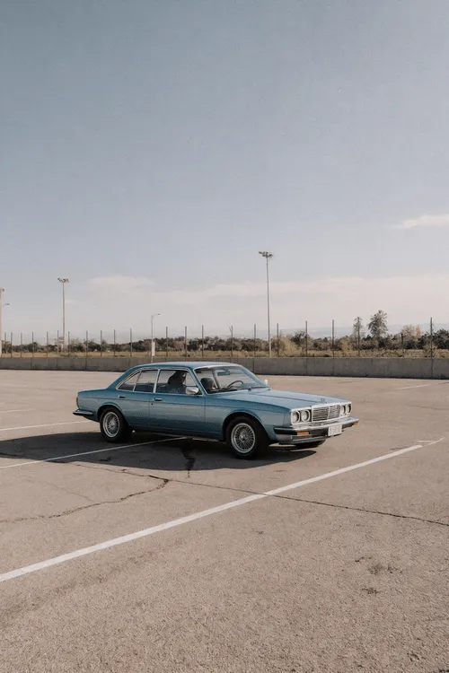 Vintage Blue Sedan