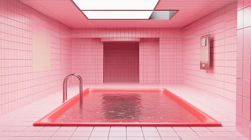 Pink Tiled Pool Room