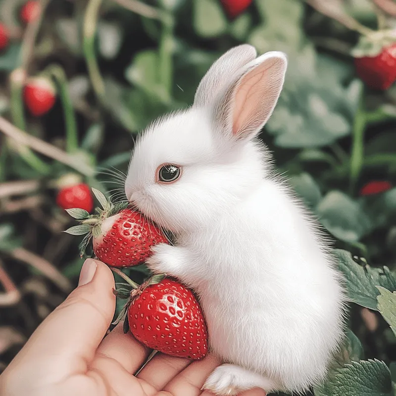 Baby Rabbit with Strawberry