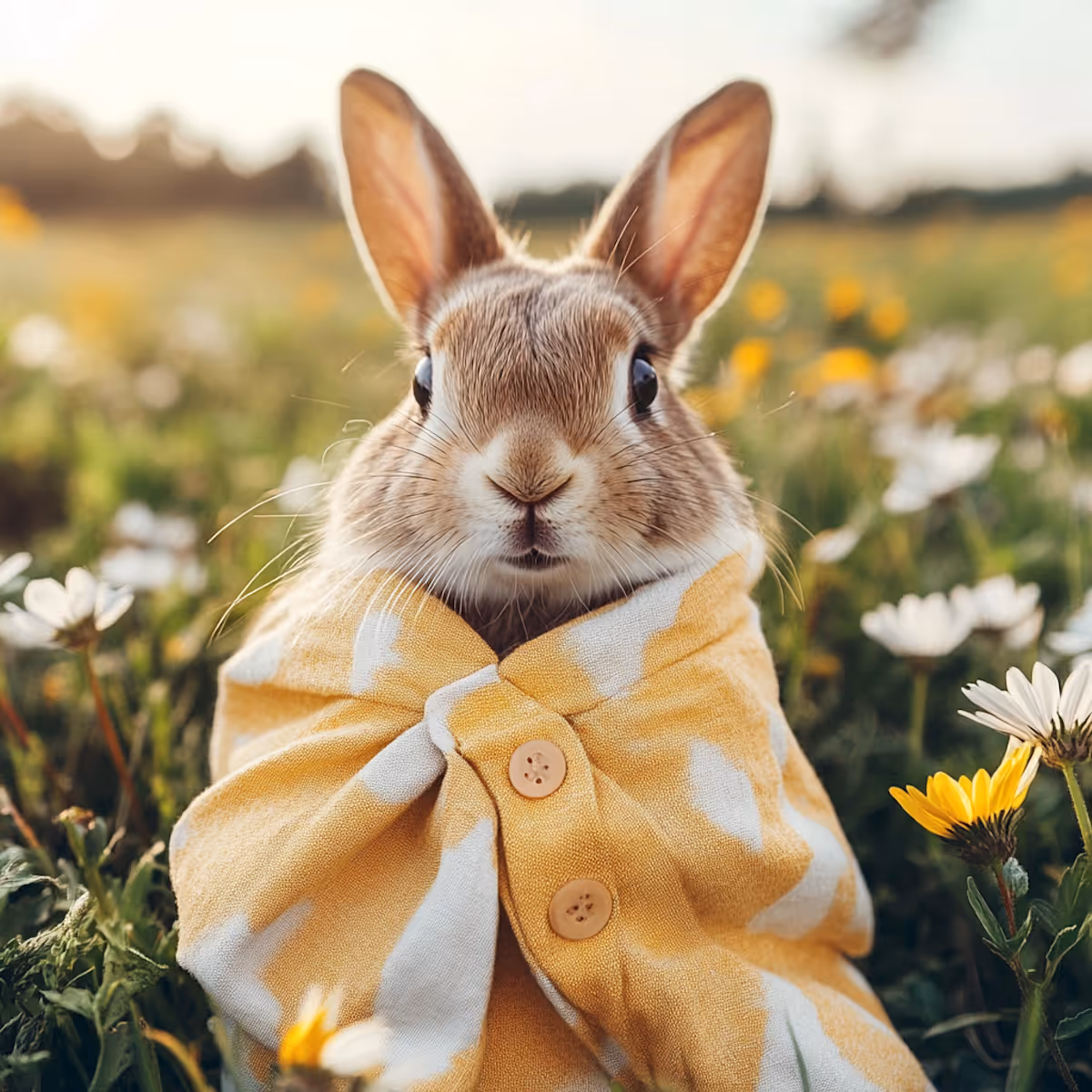  Rabbit in Flower Meadow