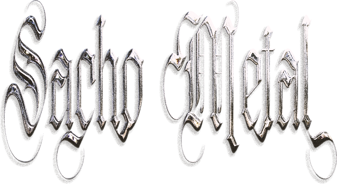 Text reading 'Sacho Metal' in an ornate gothic-style metallic font.