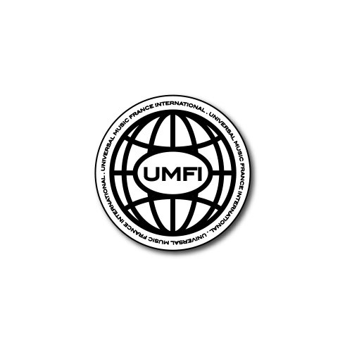 Universal Music France International logo featuring a globe with UMFI initials in the center.