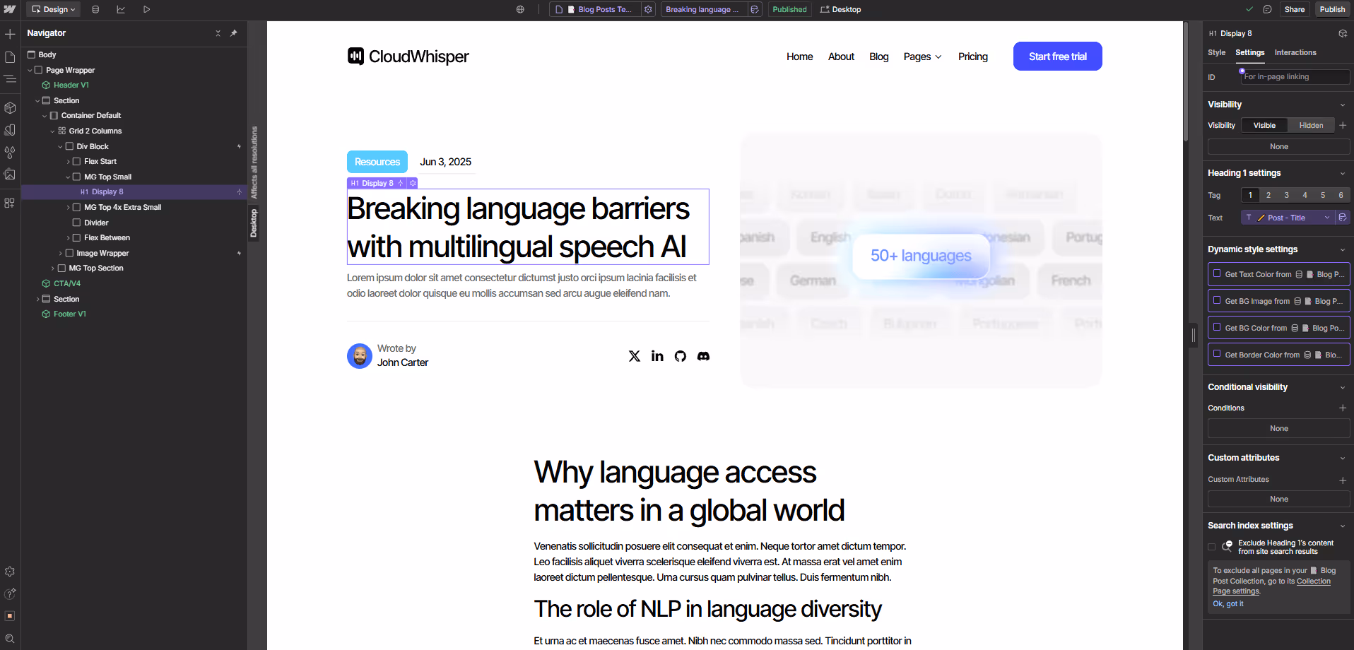 CMS Page - CloudWhisper - Webflow Template | BRIX Templates