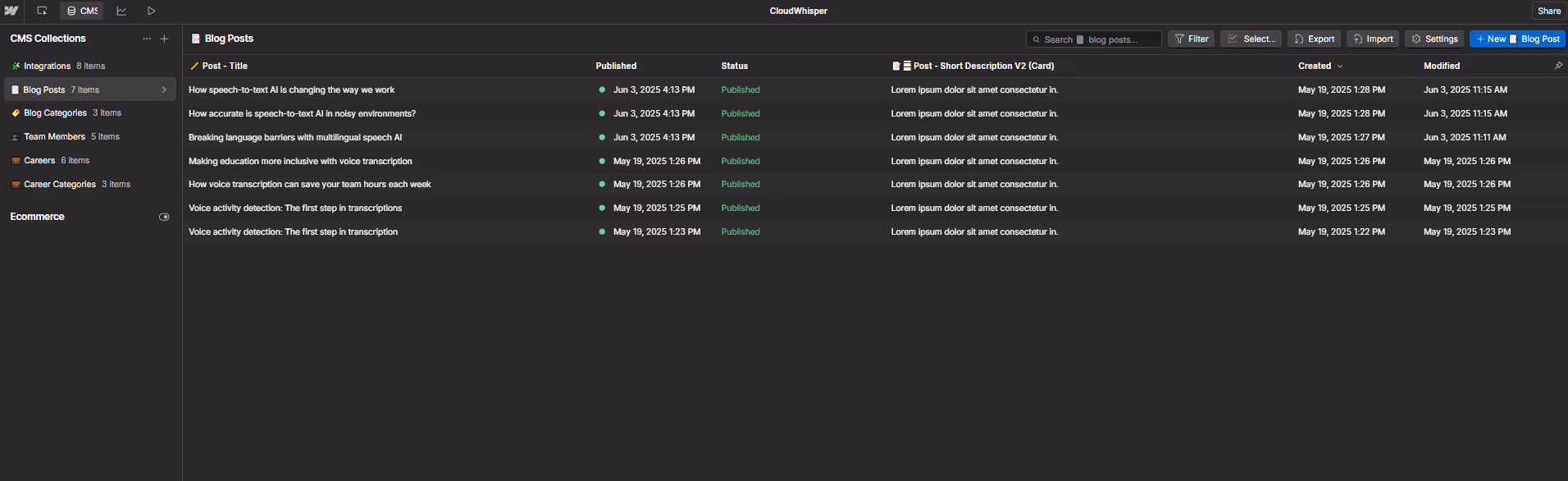 CMS Collection - CloudWhisper - Webflow Template | BRIX Templates