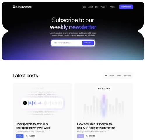 Blog V2 Page - CloudWhisper - Webflow Template | BRIX Templates