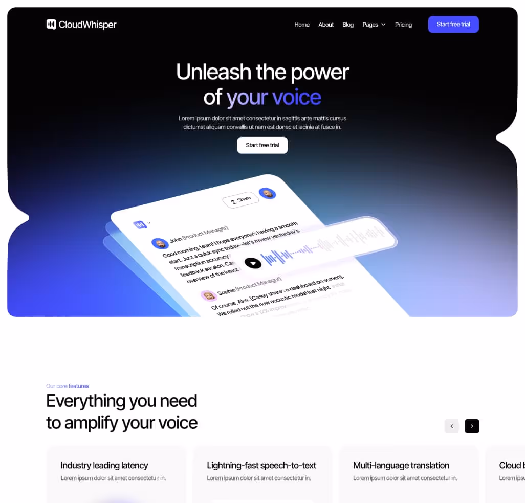 Home V3 Page - CloudWhisper - Webflow Template | BRIX Templates