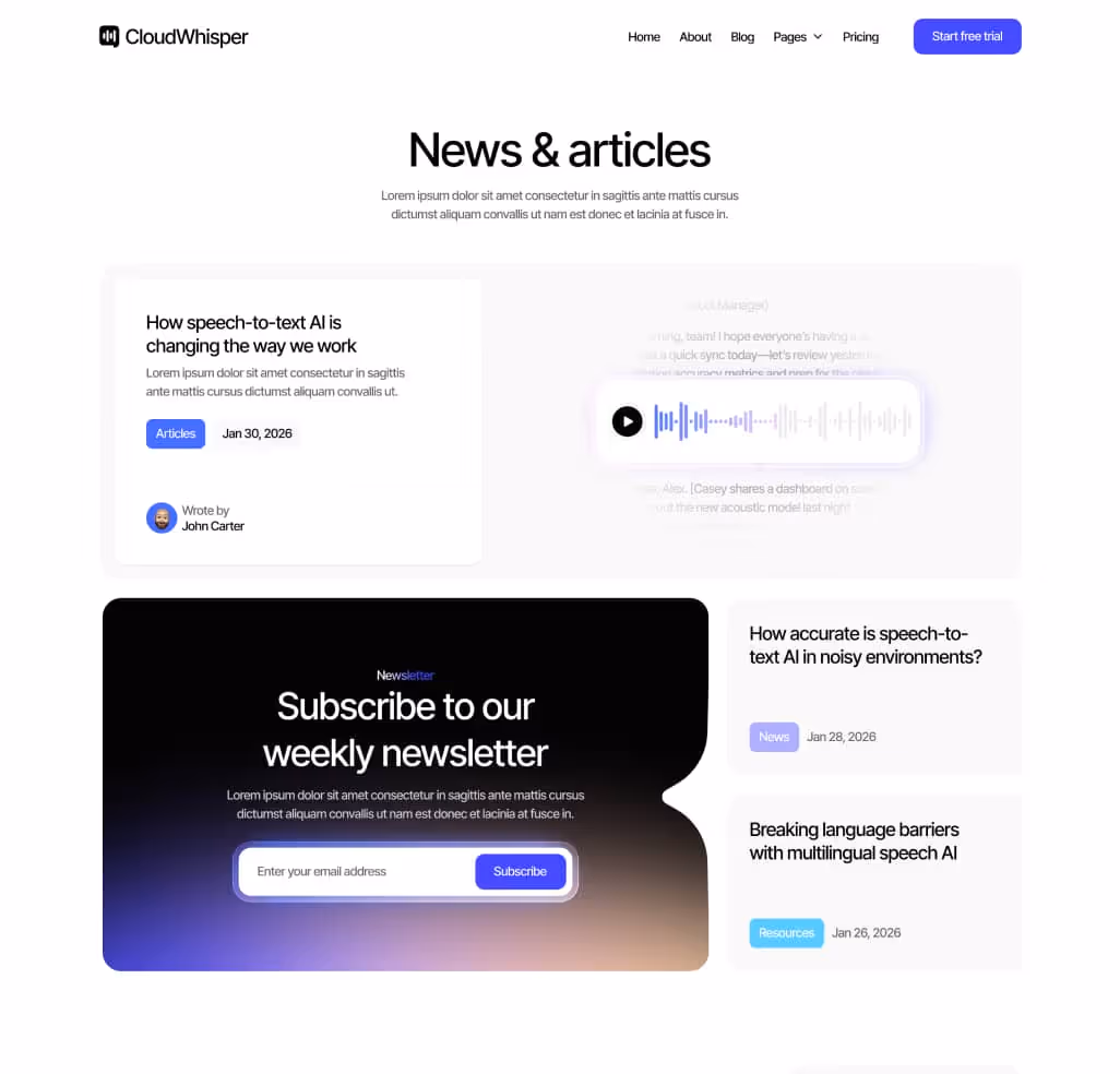 Blog V3 Page - CloudWhisper - Webflow Template | BRIX Templates