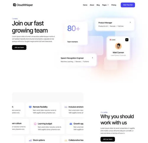 Careers Page - CloudWhisper - Webflow Template | BRIX Templates