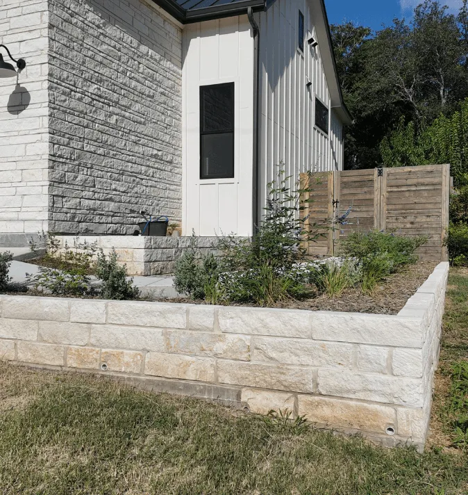 Austin Flower Bed Stone Edging Installation
