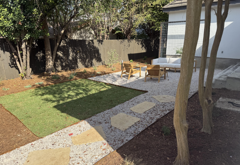 Gravel patio installation by ATX Prestige Landscaping