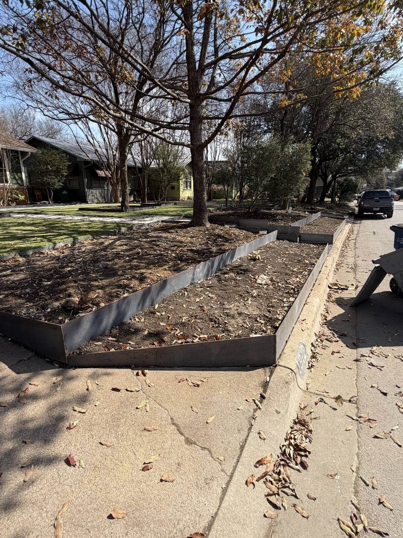Steel corten retaining wall in Austin TX