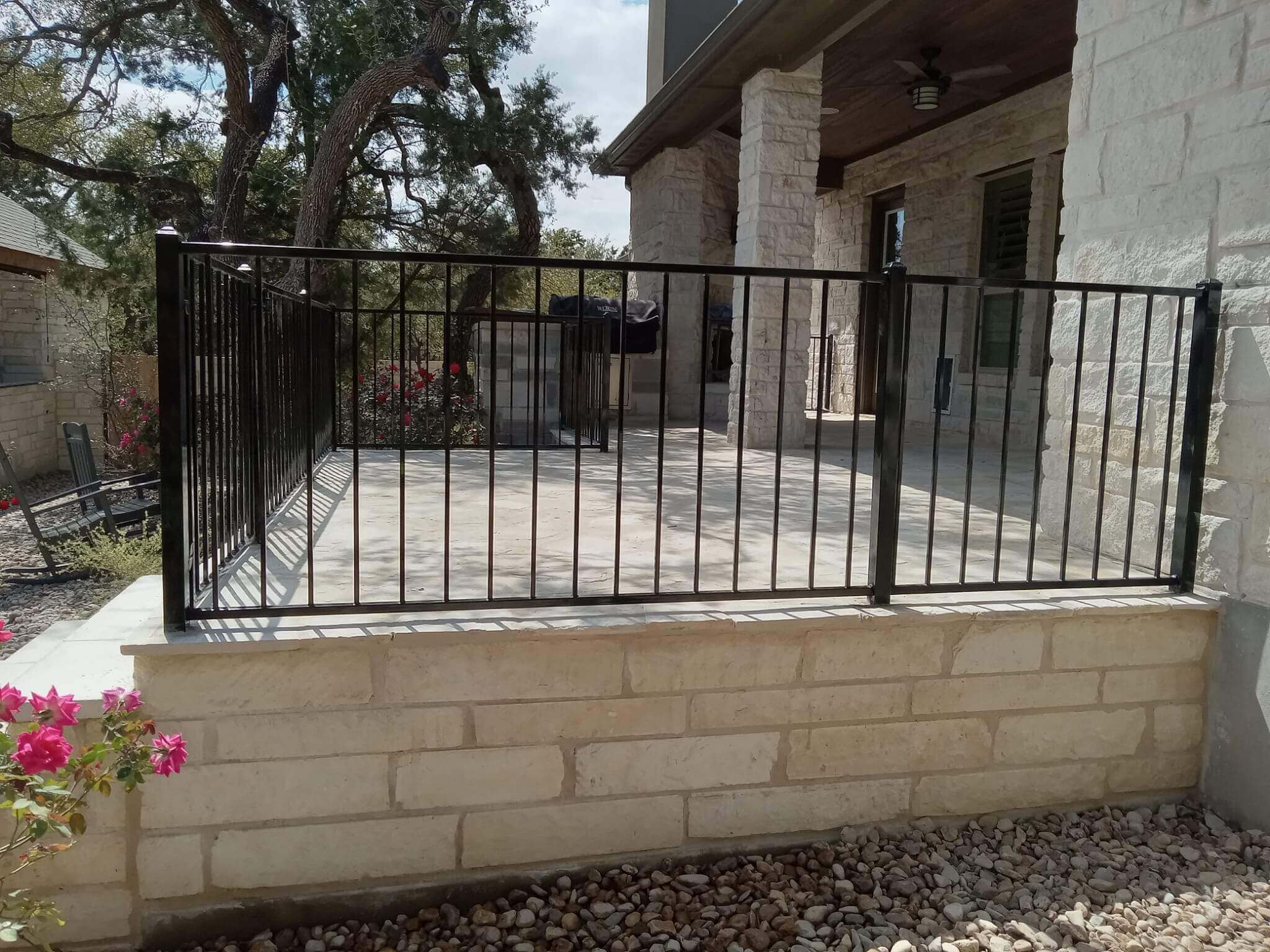 Limestone retaining wall installation in Austin TX