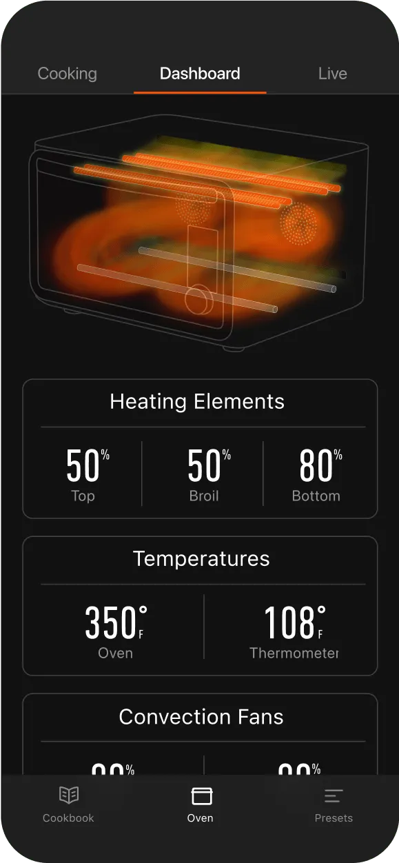 The dashboard view in the June app