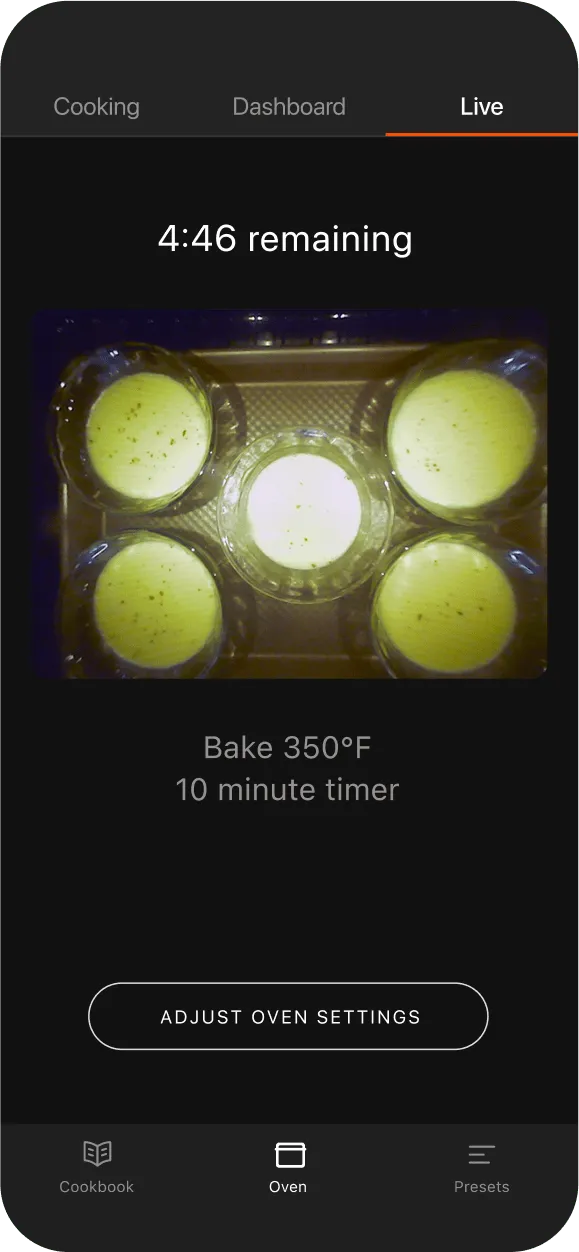 The live view in the June app