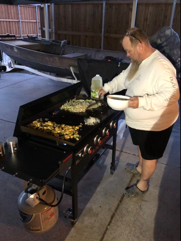 Chef and grill