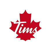 Tim Hortons logo featuring the word 'Tims' inside a red maple leaf.