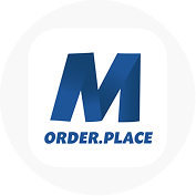 Blue stylized letter M with the words ORDER.PLACE below it on a white background.