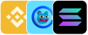 Clients icon logos: Binance, Brett, Solana