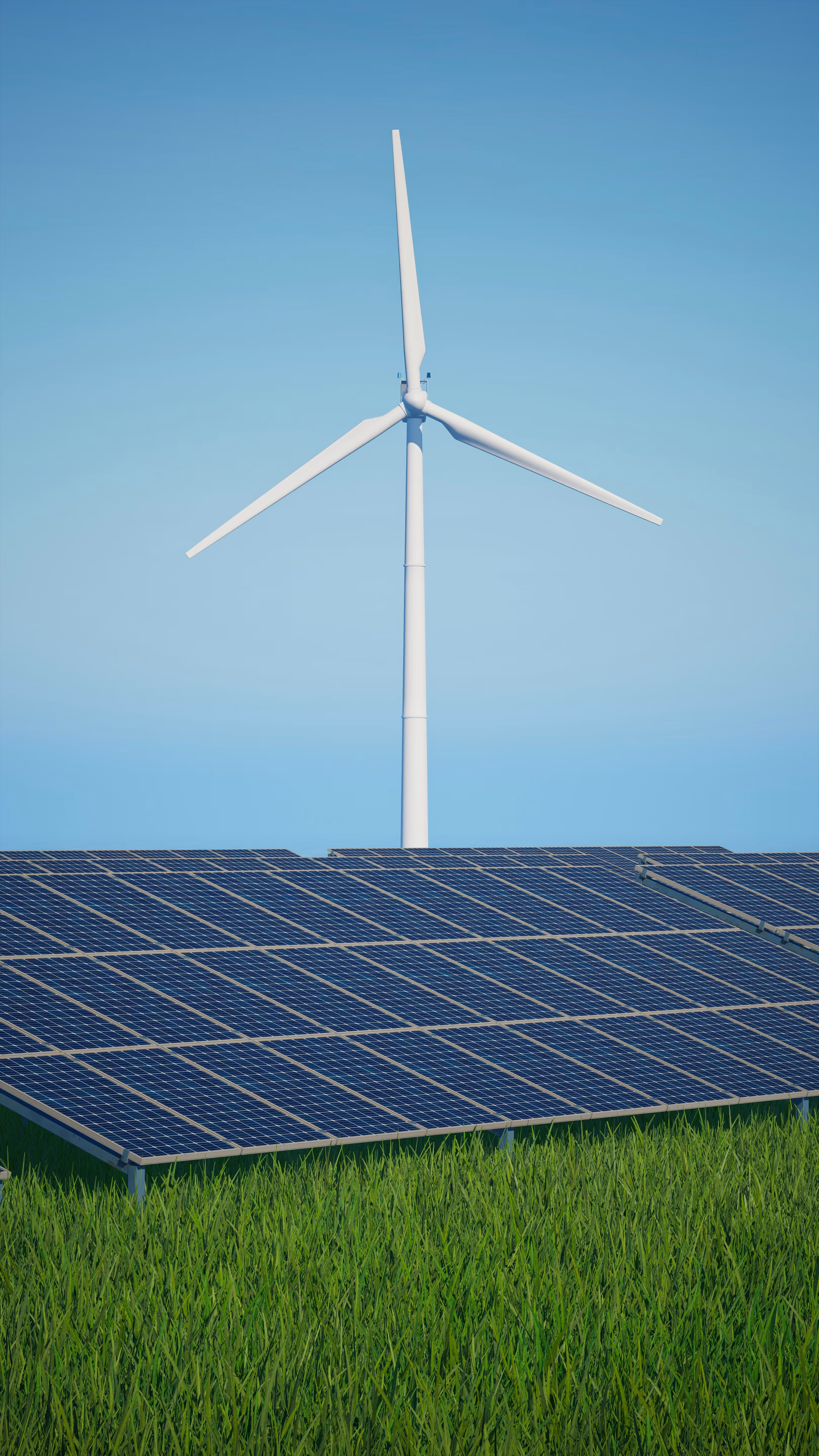 Solar panels in a field