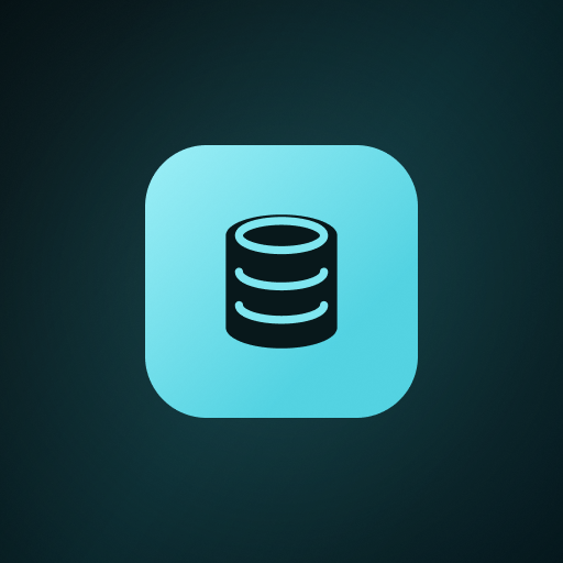 A cyan datastore cylinder on a dark tile, representing sensitive data under continuous posture management