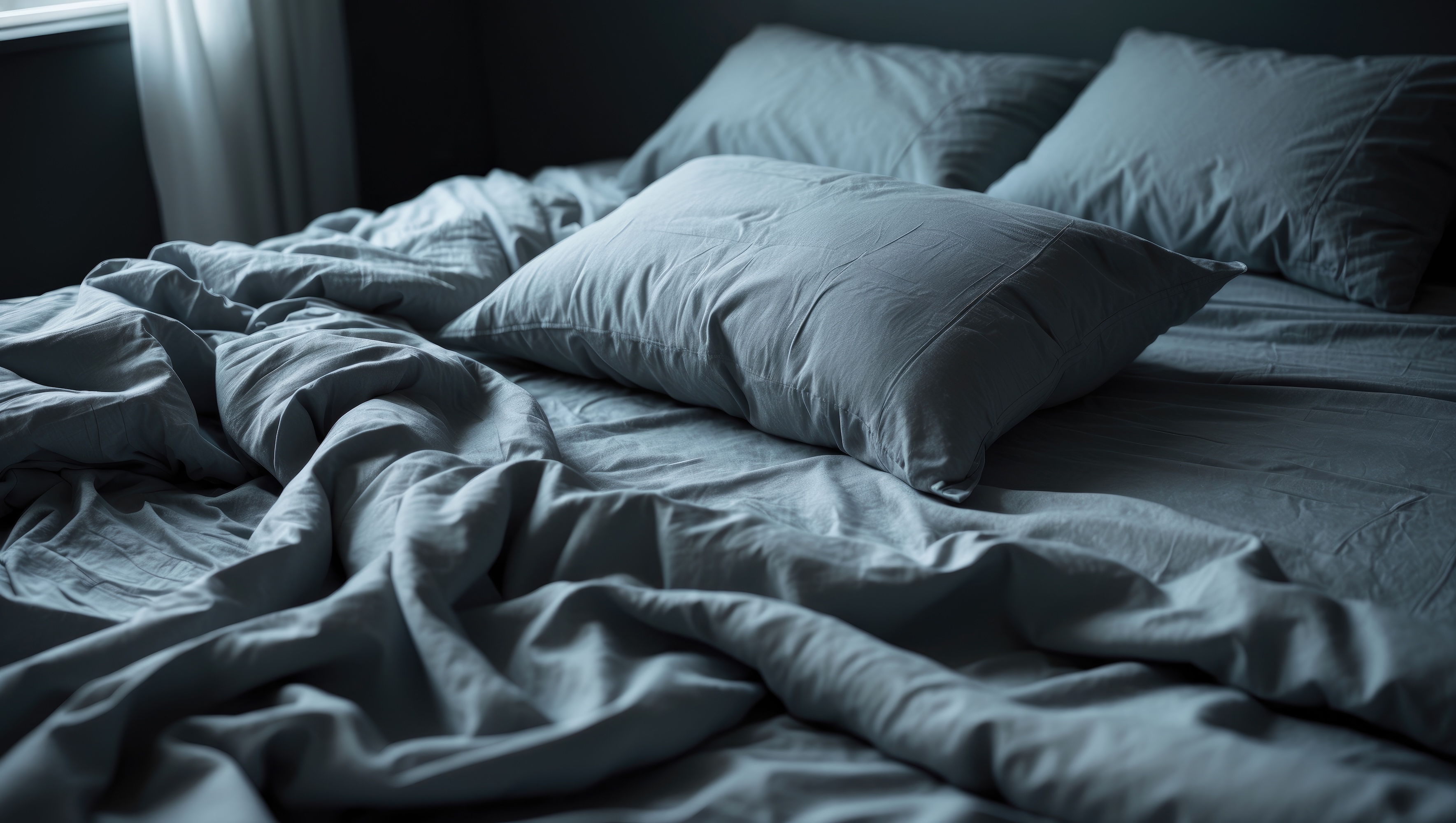 High-quality cotton bedding set with soft gray sheets and pillows, showcasing textile craftsmanship and comfort in luxury bedding manufacturing.