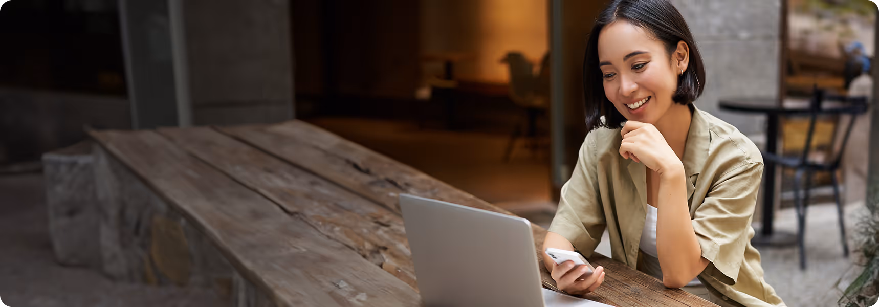 A girl working on a laptop