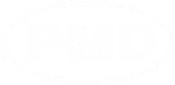 PMD logo with letters enclosed in a double oval outline.