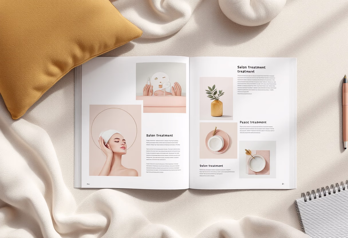 image of menu with treatments for a salons & spa