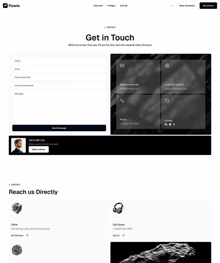 B2B SaaS Webflow Template  Contact V2