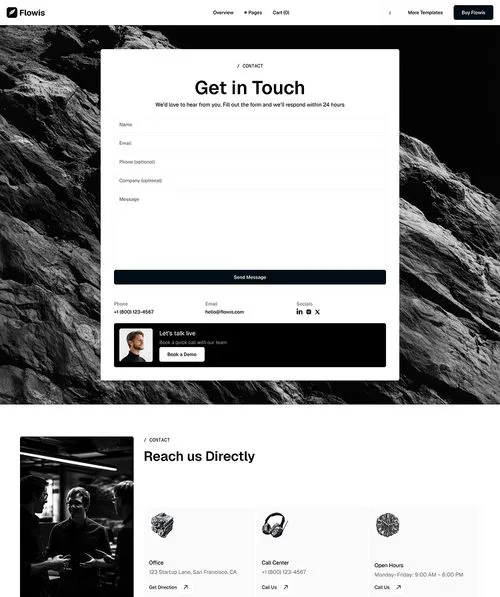 B2B SaaS Webflow Template Contact V3