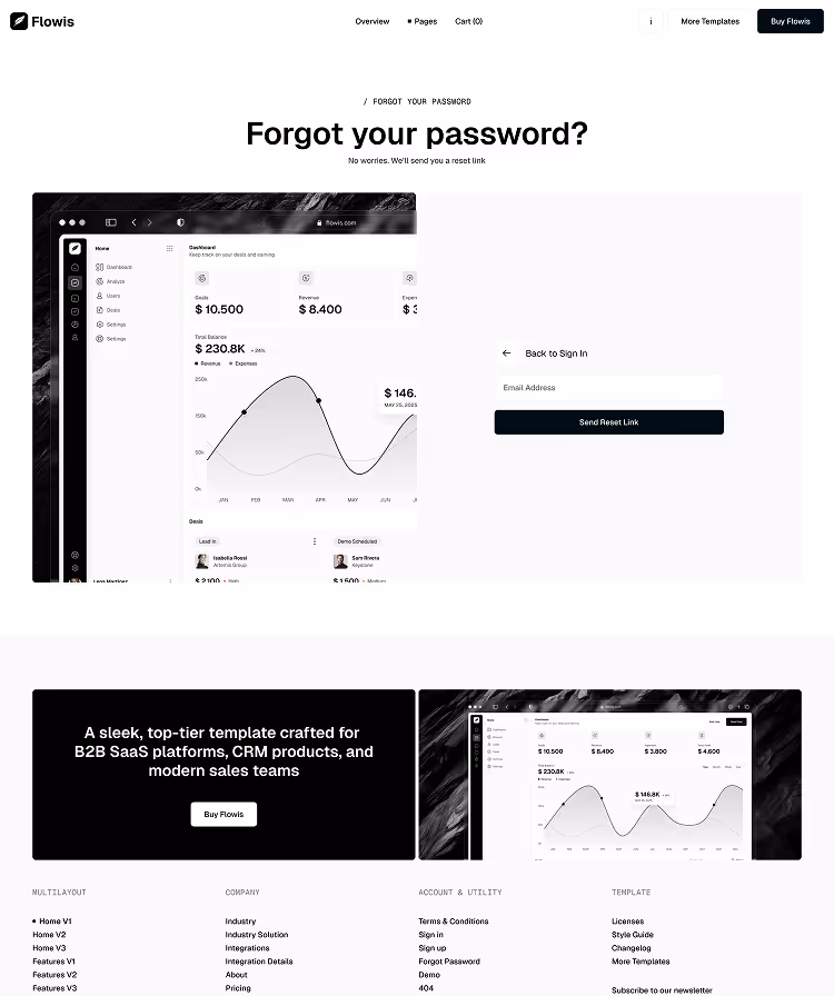 B2B SaaS Webflow Template Forgot Password