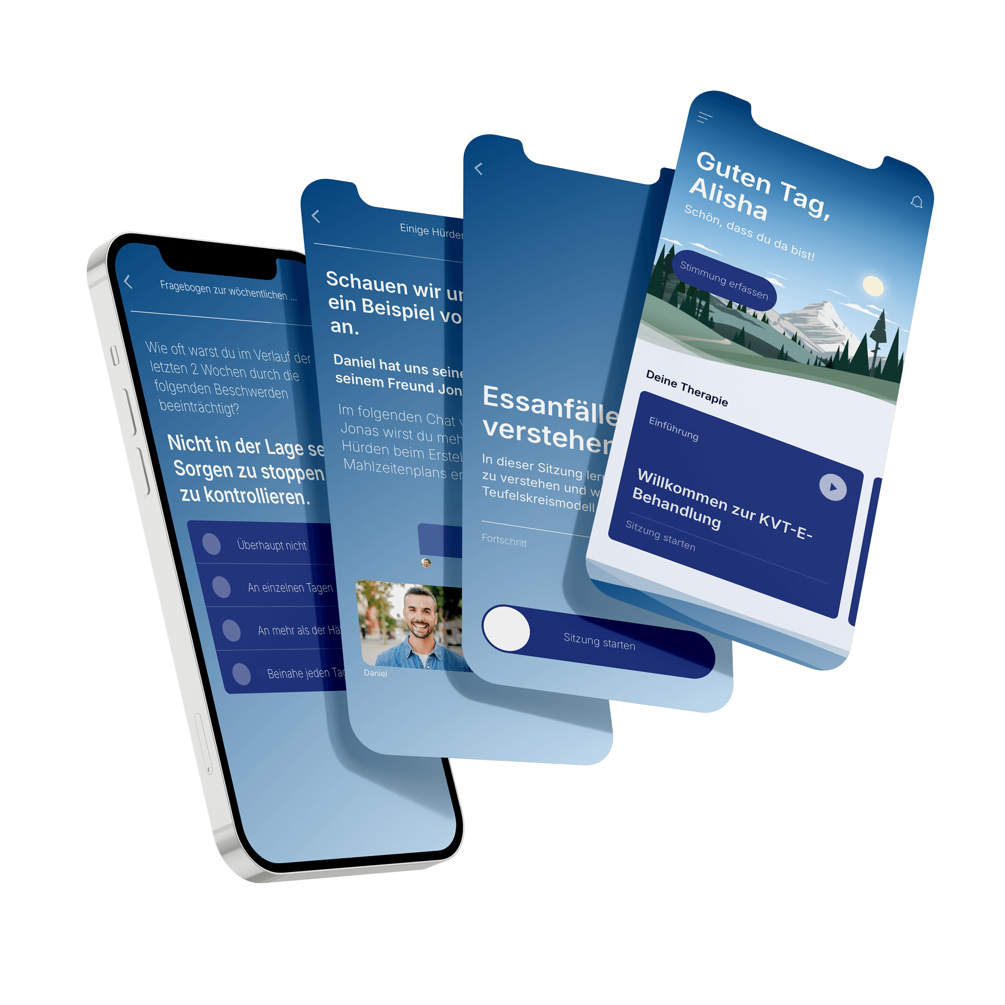 SwissDTx Patient App with multiple Views.