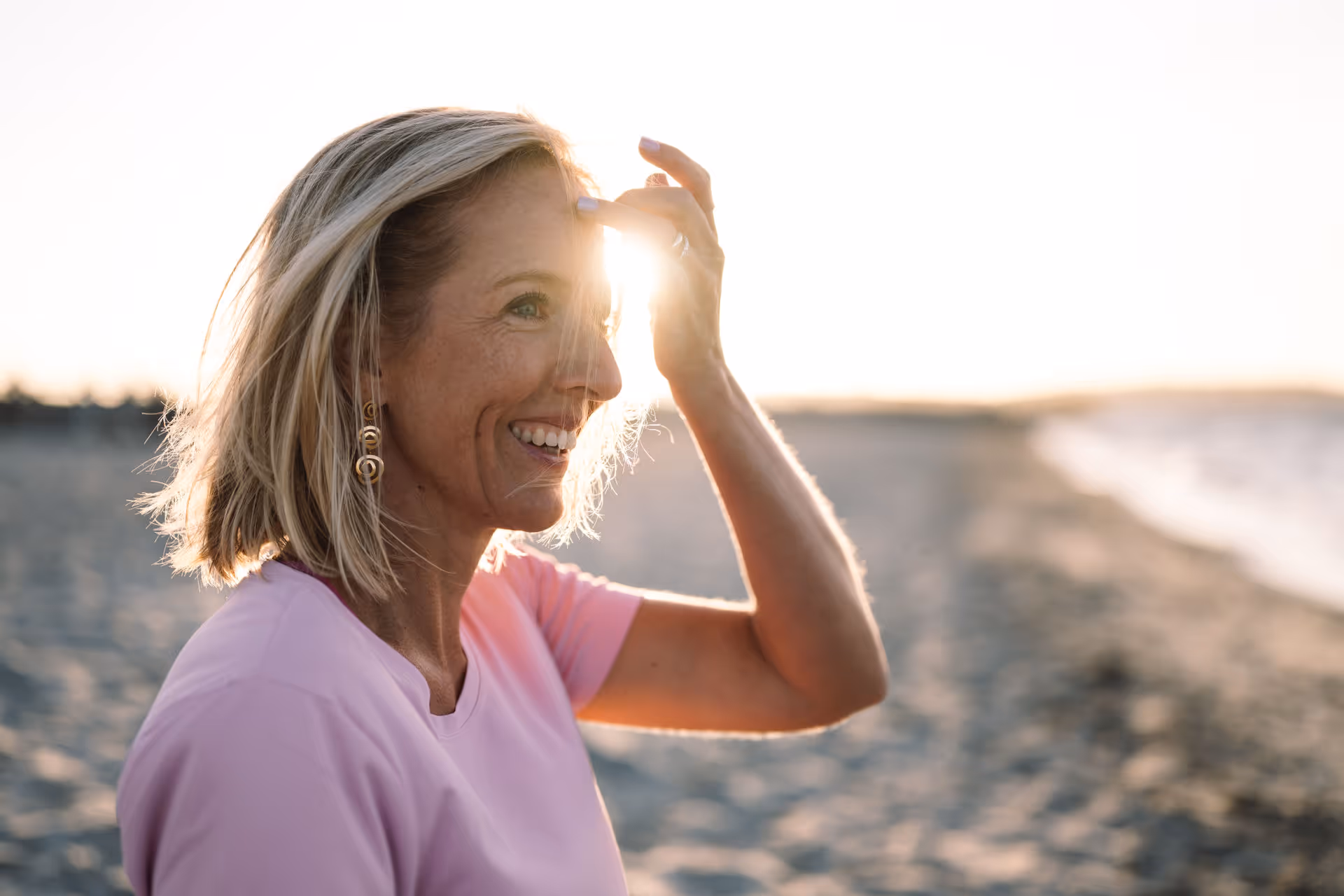 Katrin beim Sonnenuntergang nach Coaching Session.