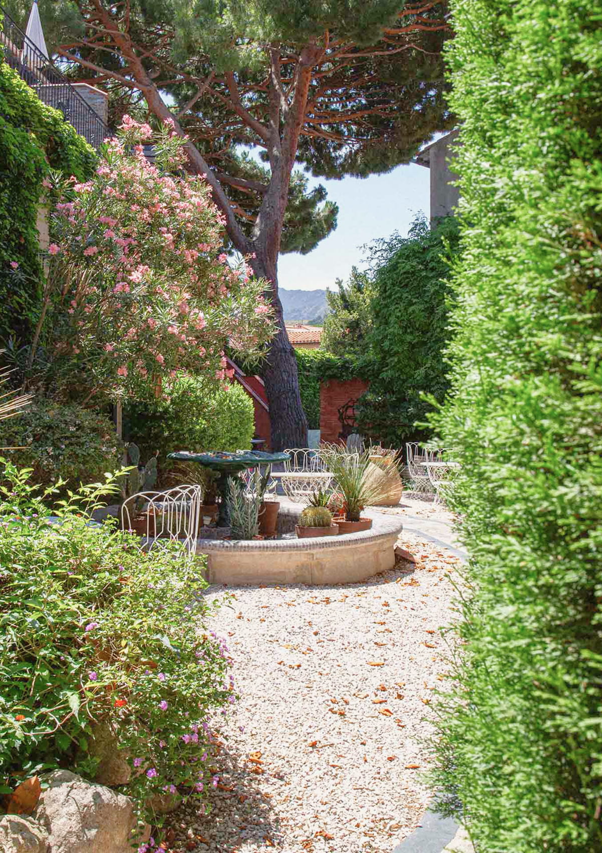 Magnificent garden of the charming hotel La Casa Pairal