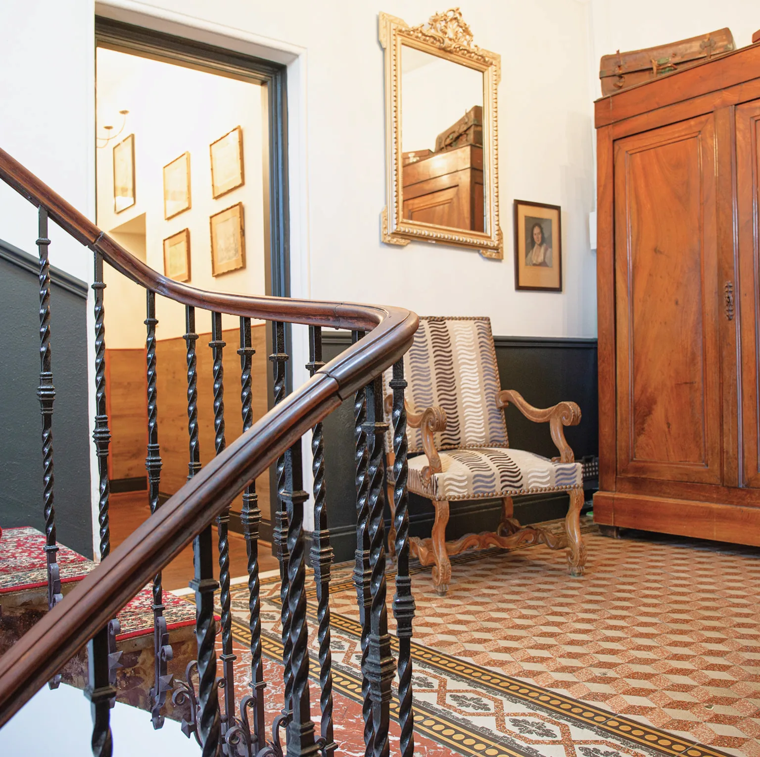 Landing of the first floor of the Casa Pairal
Hotel in Collioure