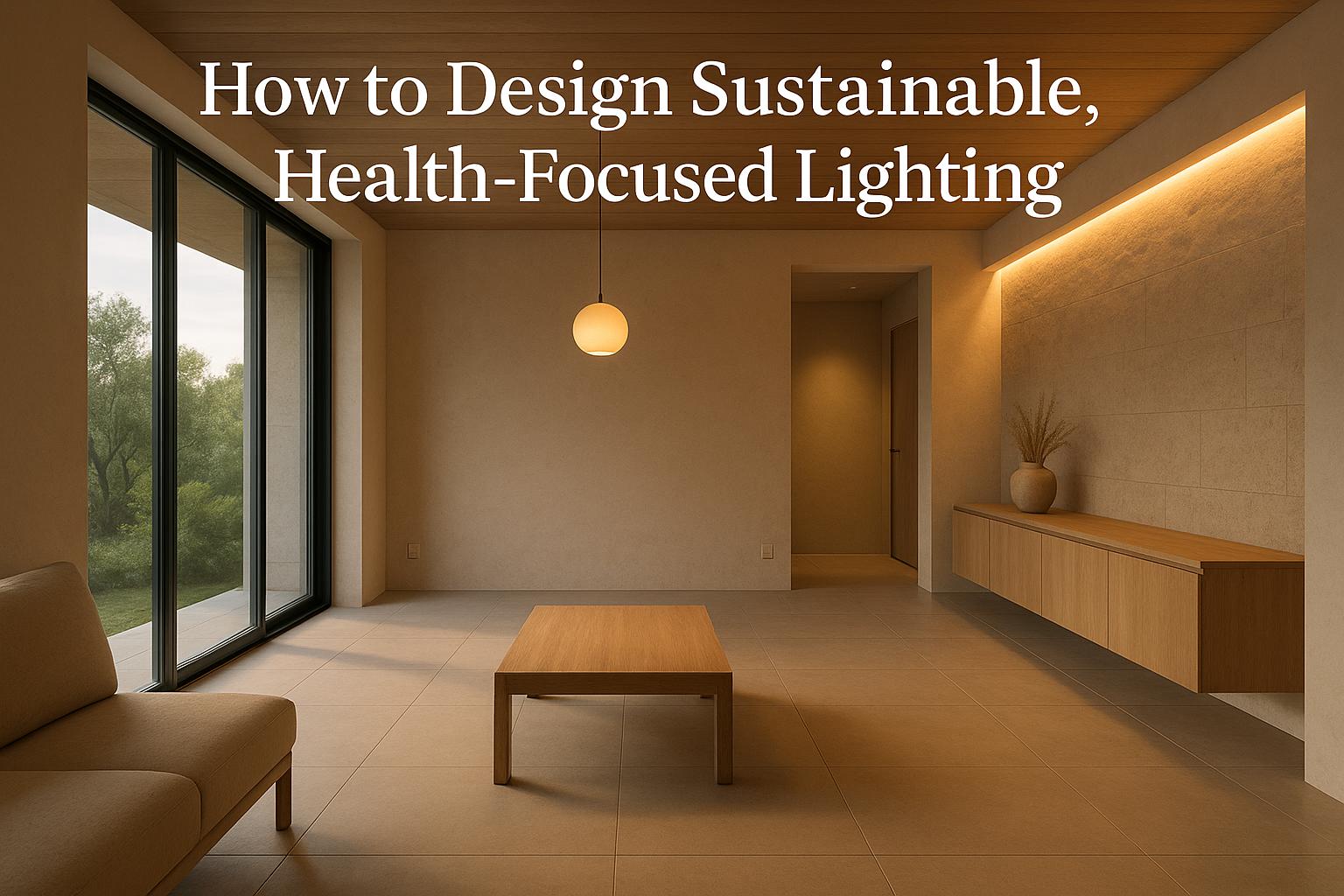 Minimalist room with warm lighting, large windows, and modern furniture