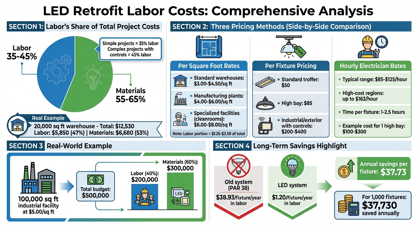 LED Retrofit Labor Costs by Facility Type and Pricing Method