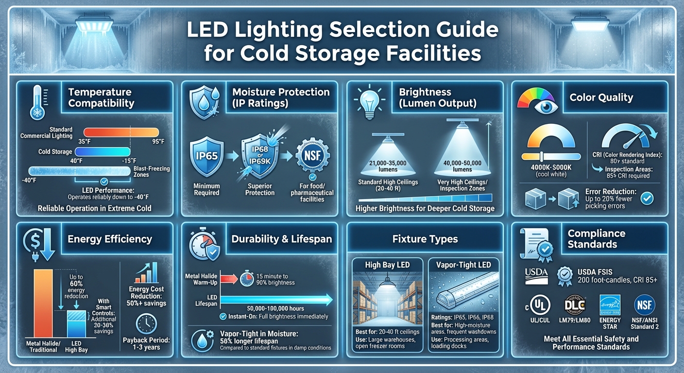LED Lighting Requirements for Cold Storage Facilities: Key Selection Criteria