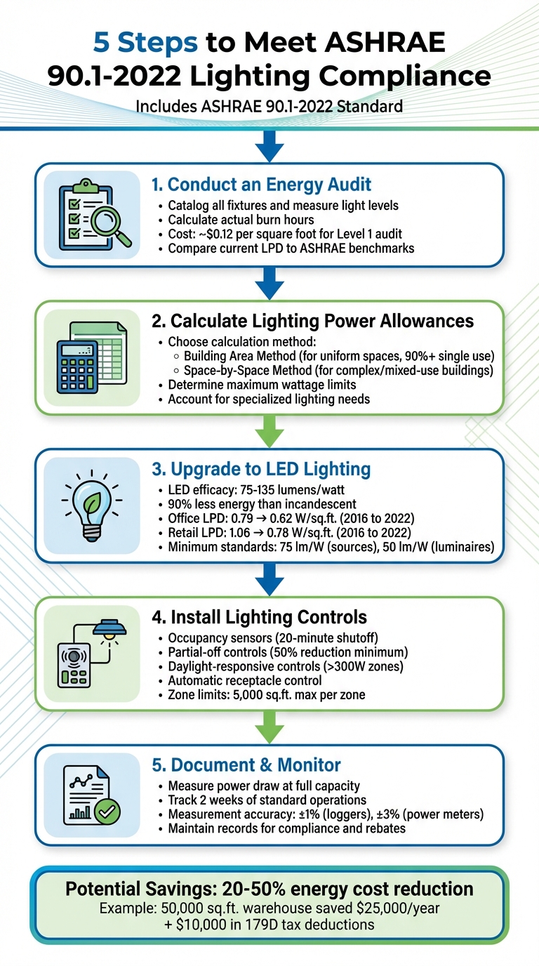 5 Steps to Achieve ASHRAE 90.1 Lighting Compliance