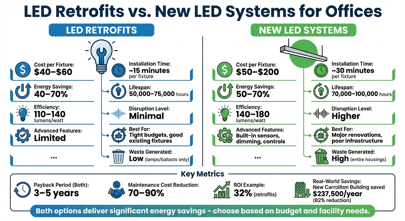 LED Retrofits vs New LED Systems: Cost, Performance & Savings Comparison