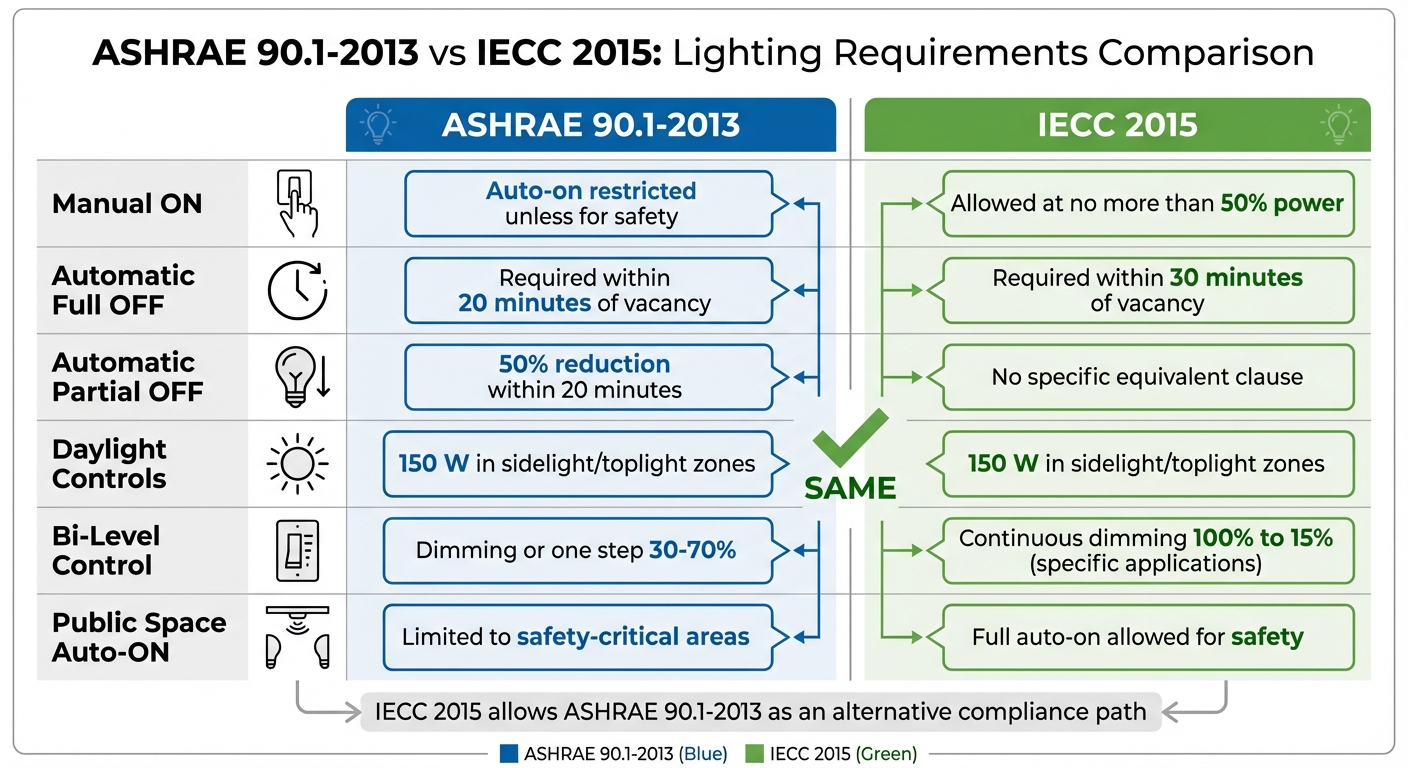 ASHRAE 90.1-2013 vs IECC 2015 Lighting Requirements Comparison