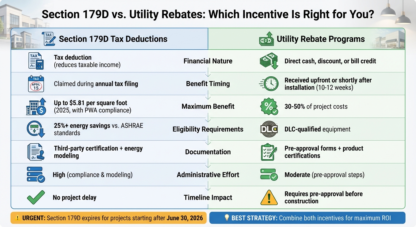 Section 179D vs Utility Rebates: Financial Incentives Comparison for Commercial Lighting