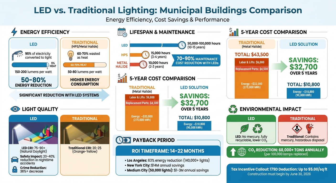 LED vs Traditional Lighting: Cost, Efficiency, and Lifespan Comparison for Municipal Buildings