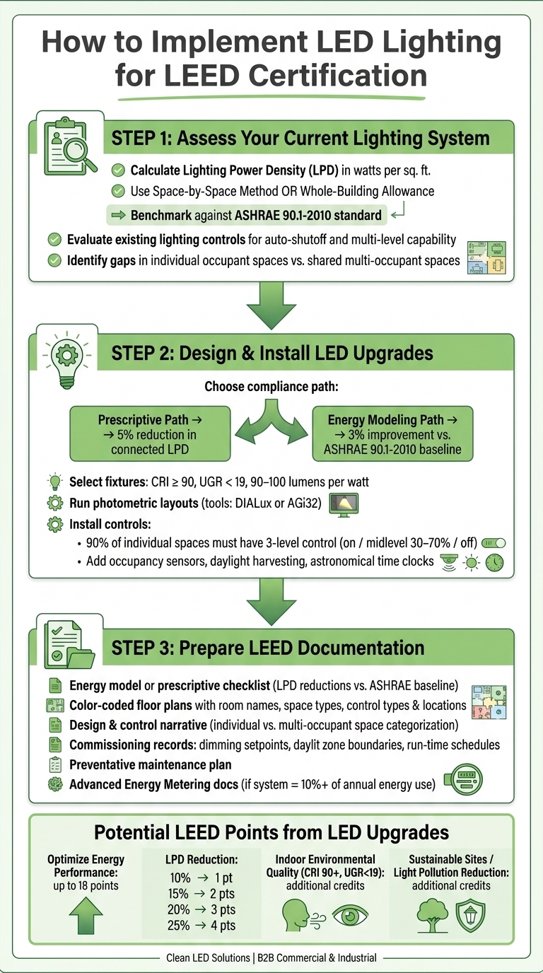 How LED Lighting Earns LEED Credits: Step-by-Step Implementation Guide
