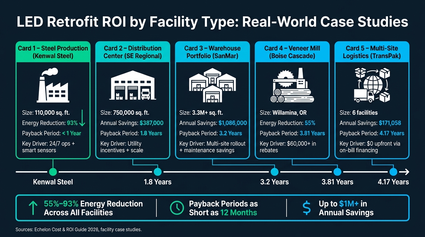 LED Retrofit ROI by Facility Type: Real-World Case Studies