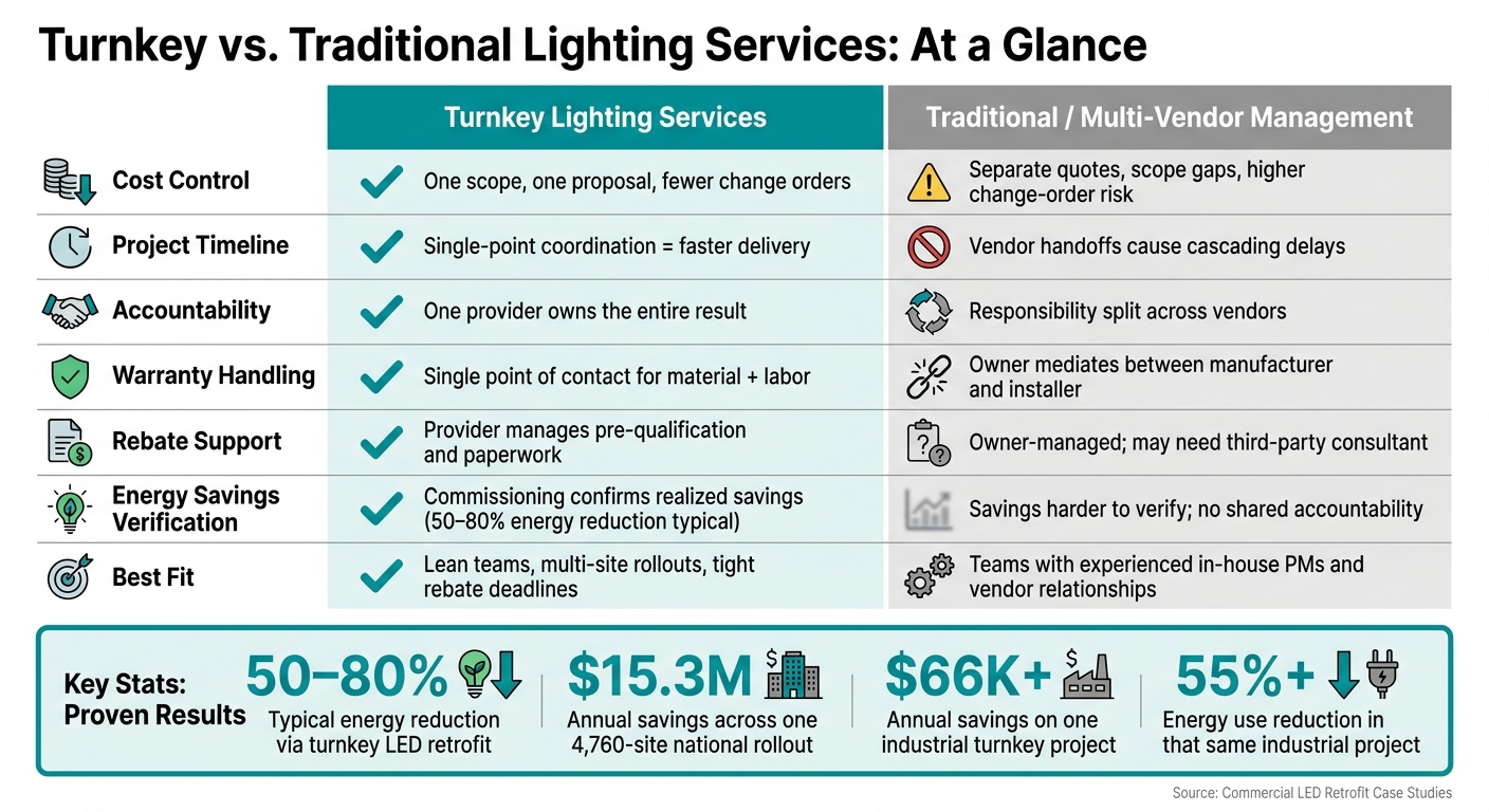 Turnkey vs. Traditional Lighting: Side-by-Side Comparison