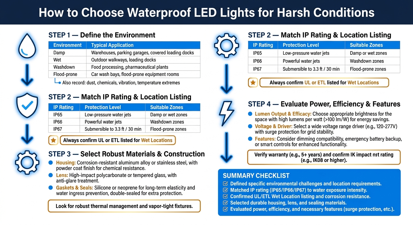 How to Choose Waterproof LED Lights: 4-Step Selection Process